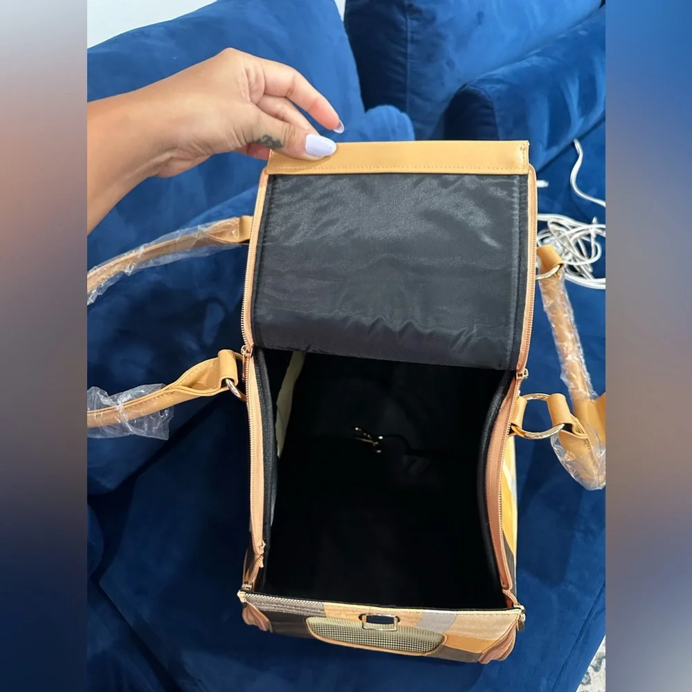 Dog Carrier, Cat Carrier, Pet Carrier, Foldable Premium PU Leather Dog Purse